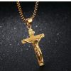 Halskette Damen Herren Kreuz Jesus Gold Halskette mit Anhänger